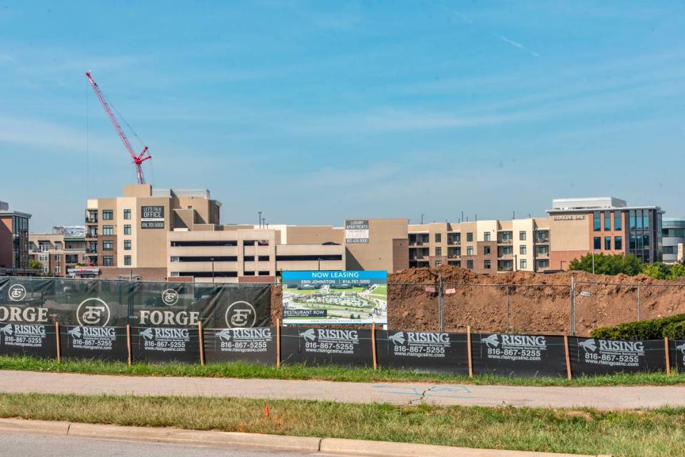 Developers recently broke ground on Restaurant Row in Lenexa City Center, which will house four restaurants and offices.