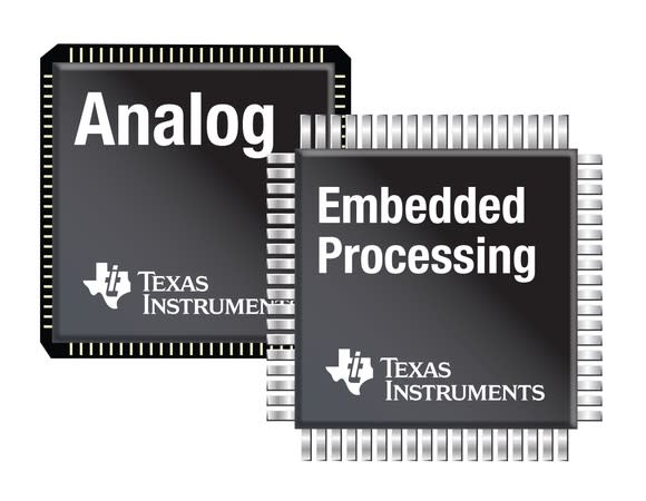 Illustrations of Texas Instruments chips.