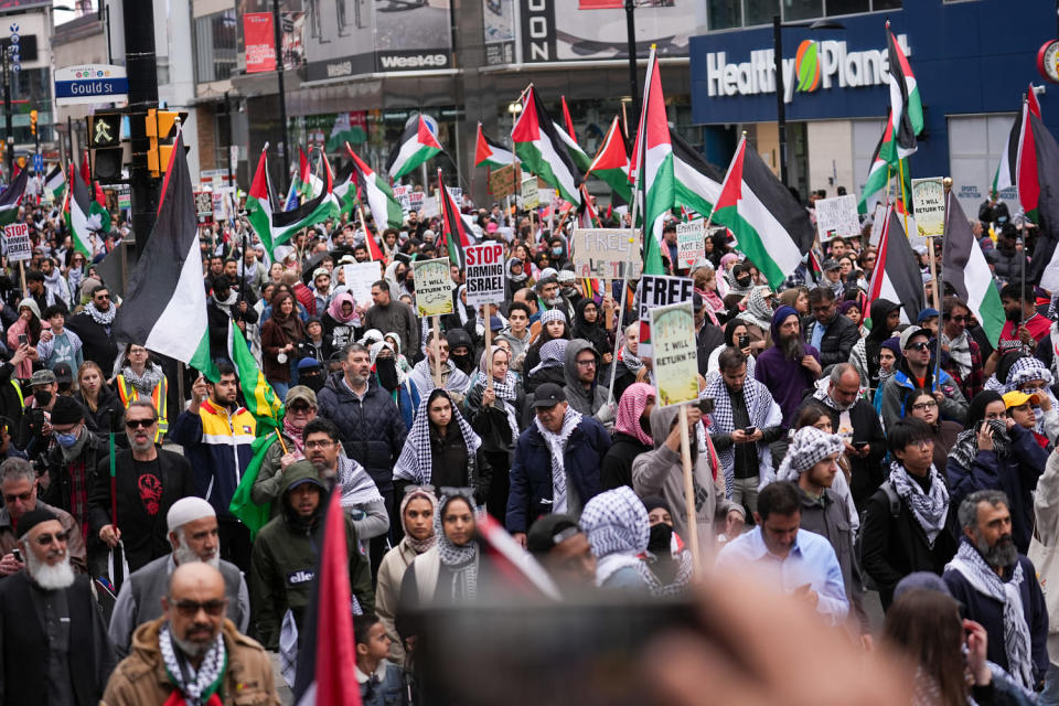 Pro-Palestinian demonstration in Toronto (Mert Alper Dervis/= / Anadolu via Getty Images)