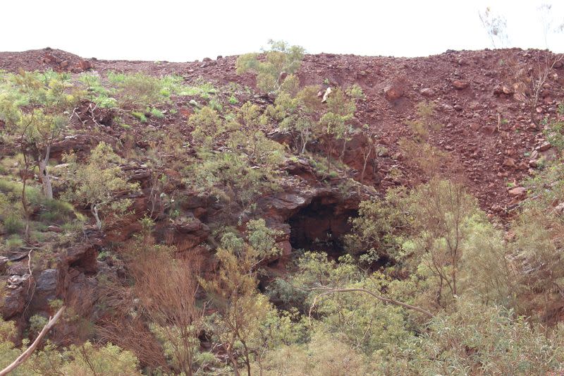 Undamaged caves of the Juukan Gorge are seen in the Pilbara region of Western Australia