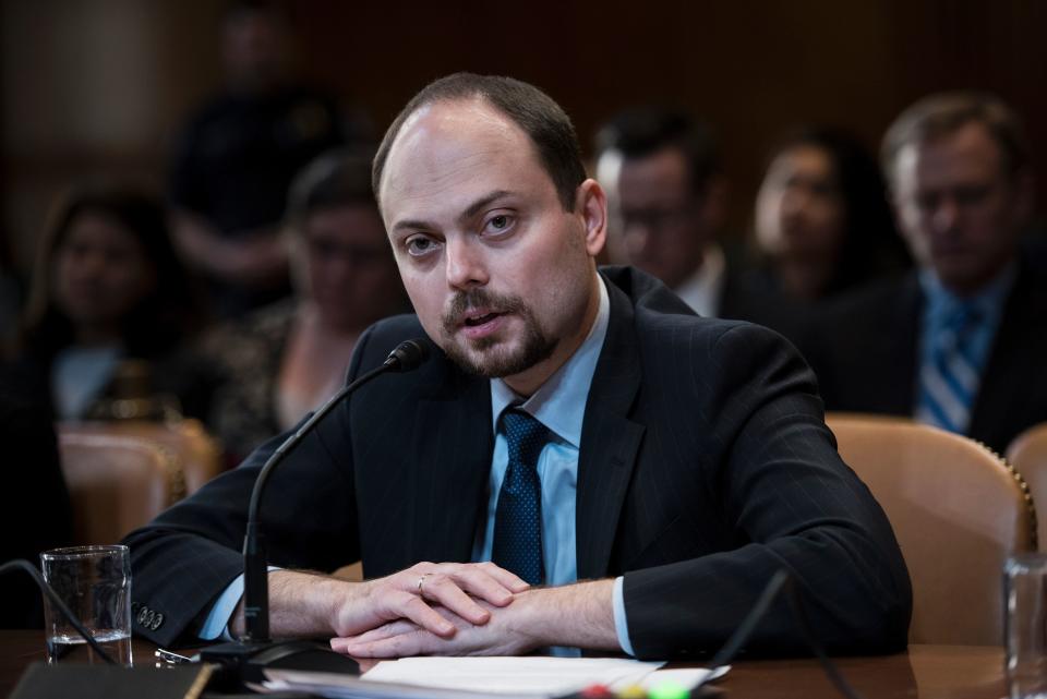 Kara-Murza (shown during a hearing on Capitol Hill in 2017) is a Russian activist and an outspoken critic of Russian President Vladimir Putin. Last year&nbsp;<a href="https://www.youtube.com/watch?v=FaAy3vjjLms" target="_blank" rel="noopener noreferrer">McCain praised Kara-Murza</a>&nbsp;on the Senate floor&nbsp;as &ldquo;a great friend and a fighter for freedom&rdquo; after the Russian dissident was hospitalized in Moscow for the second time after an apparent poisoning. <a href="https://www.washingtonpost.com/news/democracy-post/wp/2018/08/27/john-mccain-saw-through-vladimir-putin-better-than-anyone-else/?noredirect=on&amp;utm_term=.8deb68277732" target="_blank" rel="noopener noreferrer">In a Washington Post editorial</a>&nbsp;on Monday, Kara-Murza credited McCain with saving his life by advocating for him and his recovery &mdash; which he said &ldquo;is often the only protection in these situations.&rdquo;