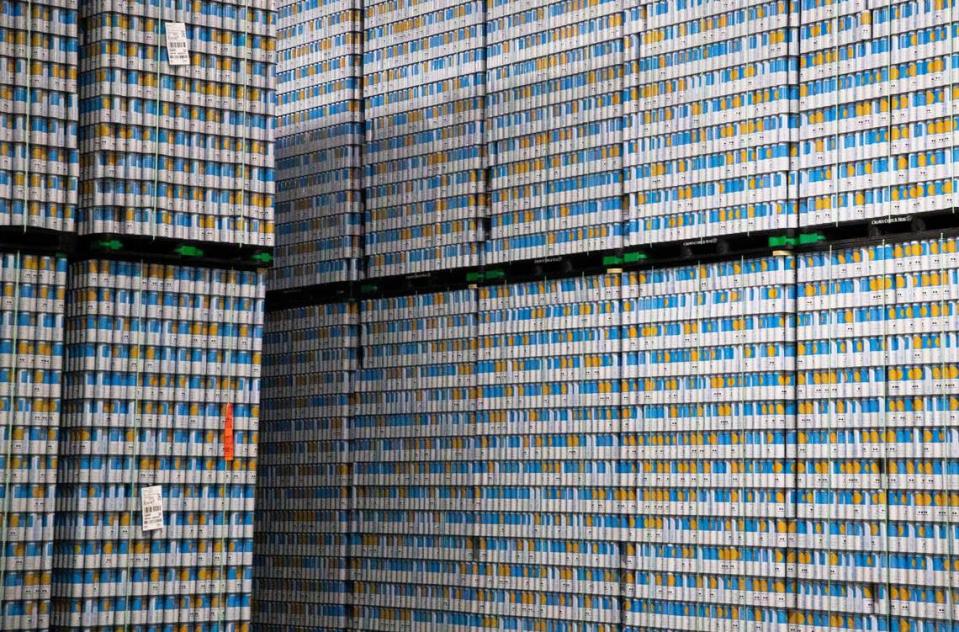 E. & J. Gallo is producing 12 million cases of High Noon seltzers a year at its 1.5 million-square-foot facility in Chester County, South Carolina. That’s about 300 million cans. A new bottling line by the end of 2024 will add brandy and vodka production.