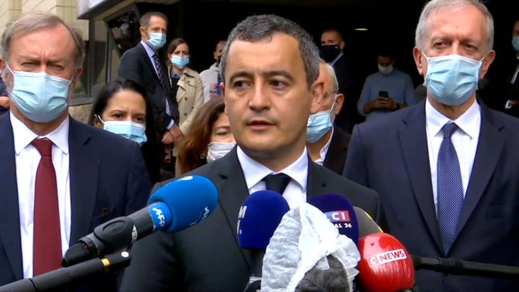 Gérald Darmanin réagit à l'agression de deux policiers à Herblay (Val-d'Oise), le 8 octobre 2020. - BFMTV