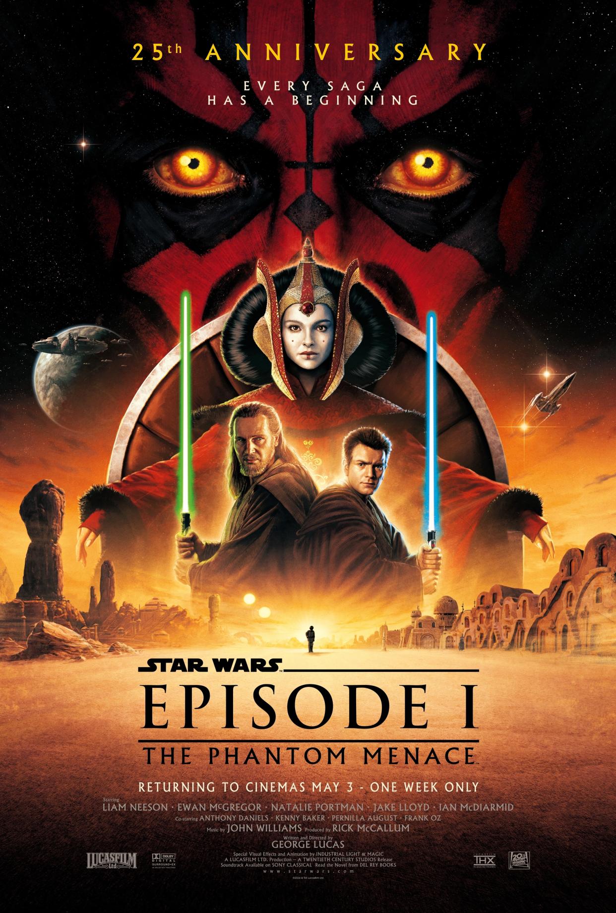 Star Wars: Episode I - The Phantom Menace wil return to cinemas in 2024. (Disney/Lucasfilm)