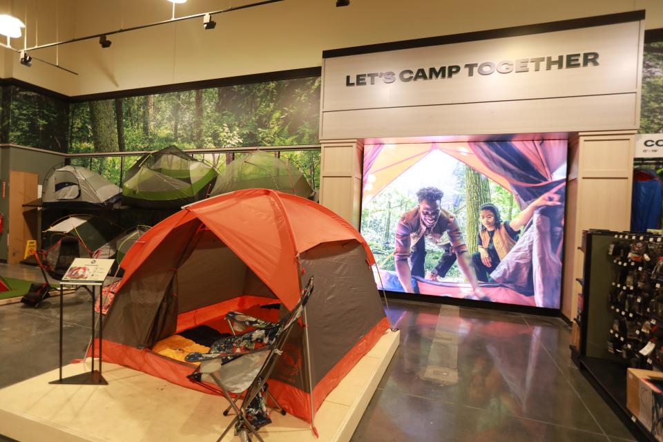 Tent camping supply area at the new Public Lands store at Polaris.