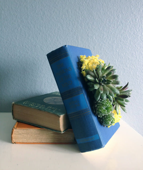 Upcycled Vintage Book Planter