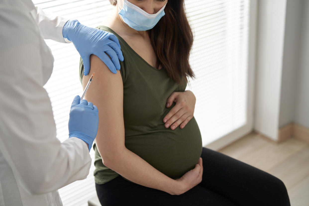 The NHS recommends COVID-19 vaccines for pregnant women. (Getty)