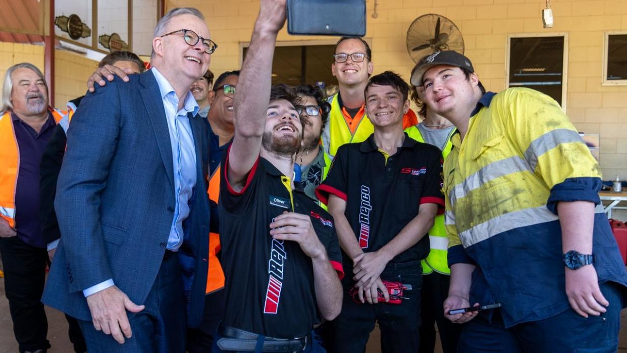 The Prime Minister spent the night in Alice Springs, making his return to the town for the first time since 2023. Picture PMO via NCA NewsWire