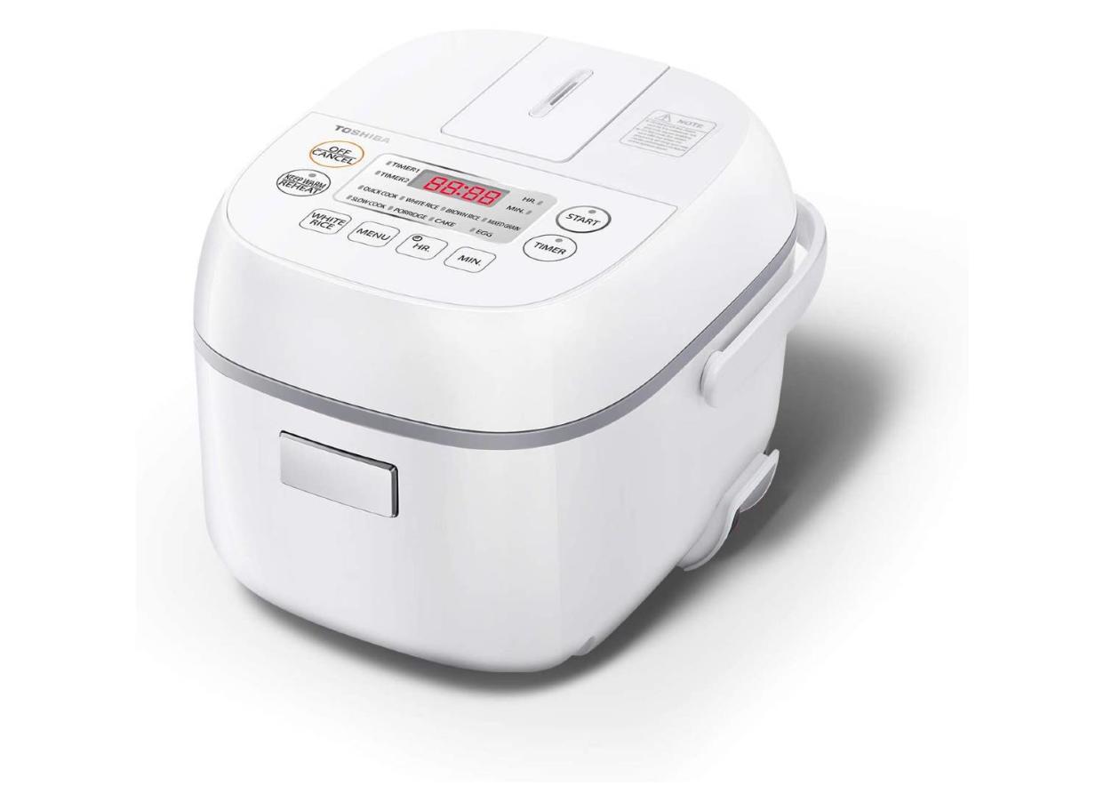 Love rice? Then get this handy rice cooker that can handle up to 3 cups of uncooked rice at a time. (Source: Amazon)