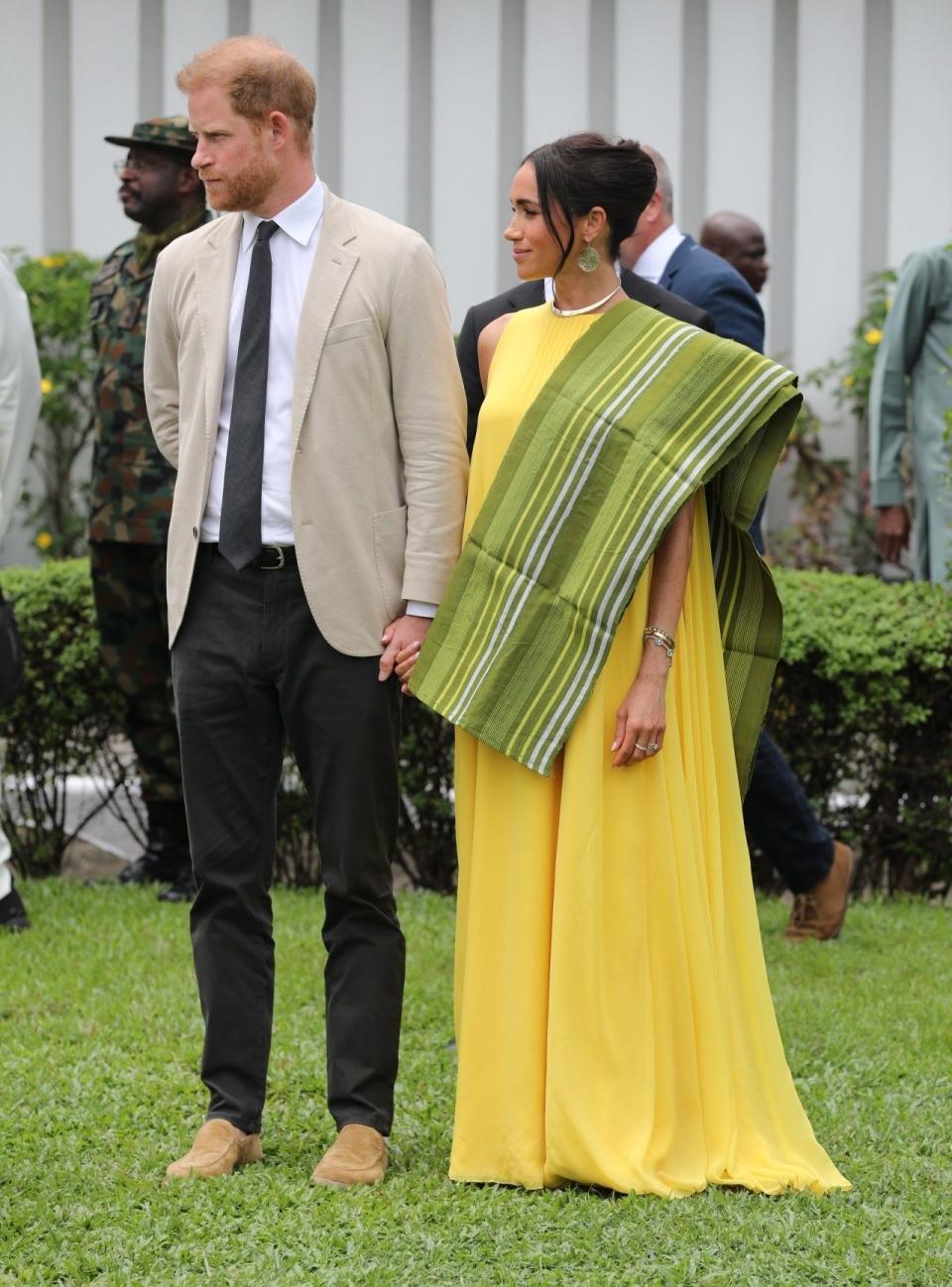 Prince Harry and the Duchess of Sussex at Lagos' state governor's office