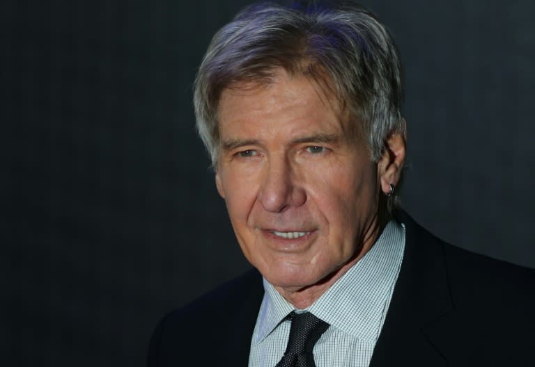 US actor Harrison Ford was struck by a heavy door at Pinewood Studios west of London on the Millennium Falcon spaceship set for 'The Force Awakens' in June 2014 and airlifted to hospital afterwards
