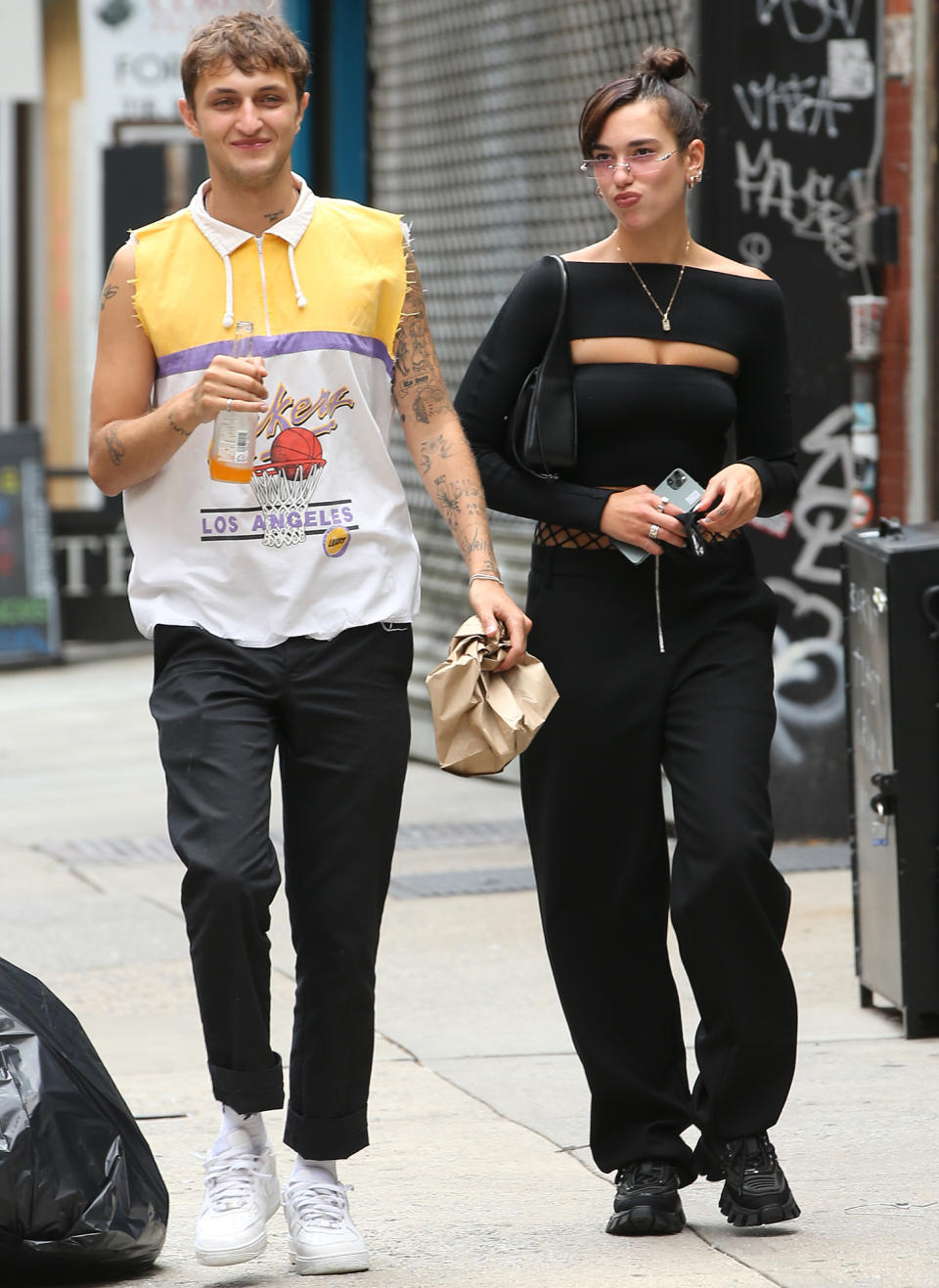 <p>Anwar Hadid and Dua Lipa keep their cool on Friday while out in N.Y.C. </p>