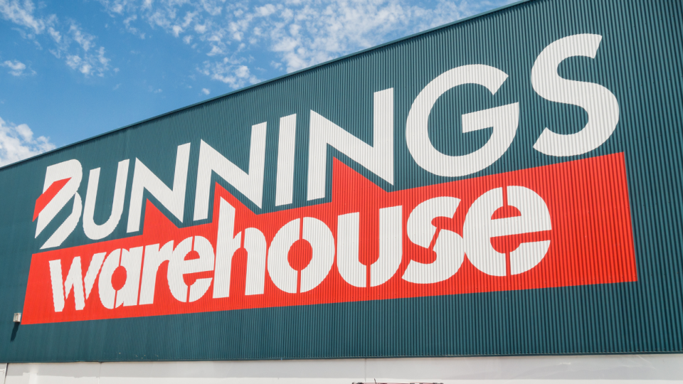 The exterior of a Bunnings warehouse.