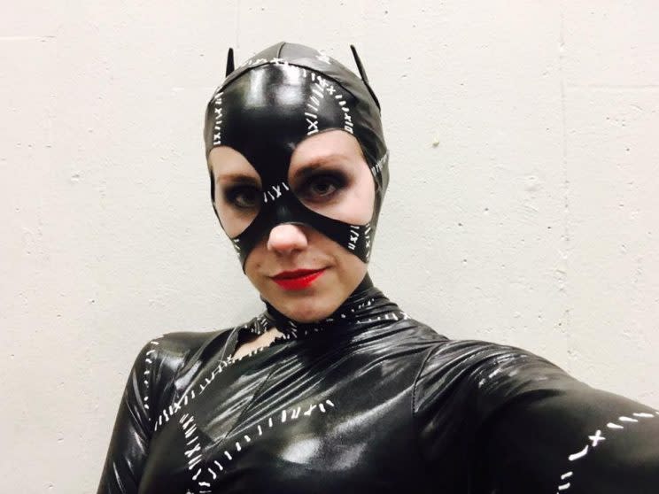 Catwoman... Lindsay channelled Pfeiffer from Batman Returns - Credit: Rebecca Lindsay/Facebook