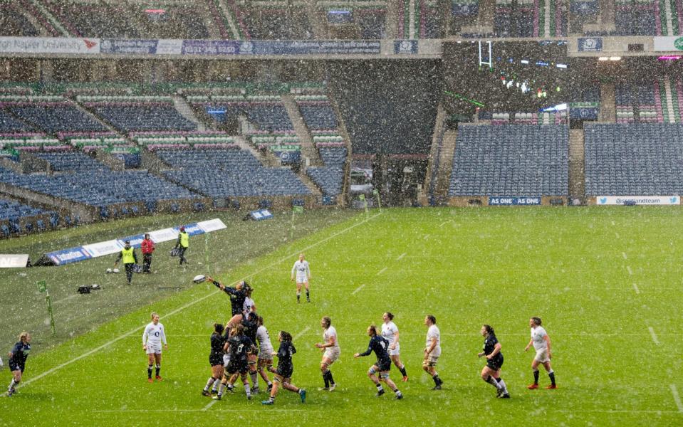 England and Scotland were forced to play behind closed doors in blizzard conditions earlier this month - PA