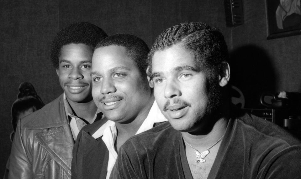 The Sugarhill Gang in 1979: from left, Guy O'Brien, Hank Jackson and Michael Wright. Their record, a first-time effort called "Rapper's Delight," was inducted into the Grammy Hall of Fame in 2014.