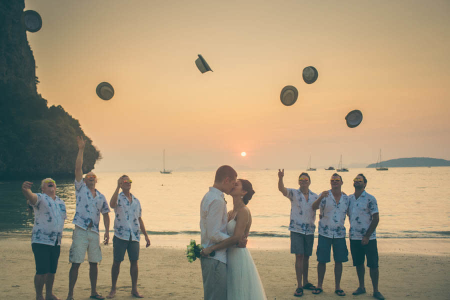 <strong>Hats off to the newlyweds!</strong>