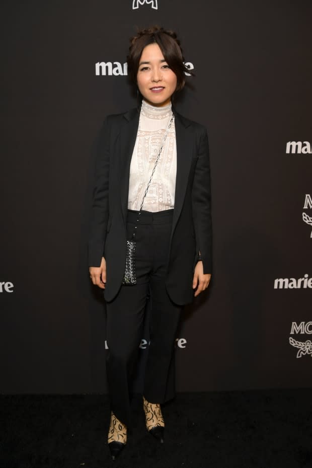 Maya Erskine one the Marie Claire honors Hollywood's Change Makers red carpet. Photo: Emma McIntyre/Getty Images for Marie Claire