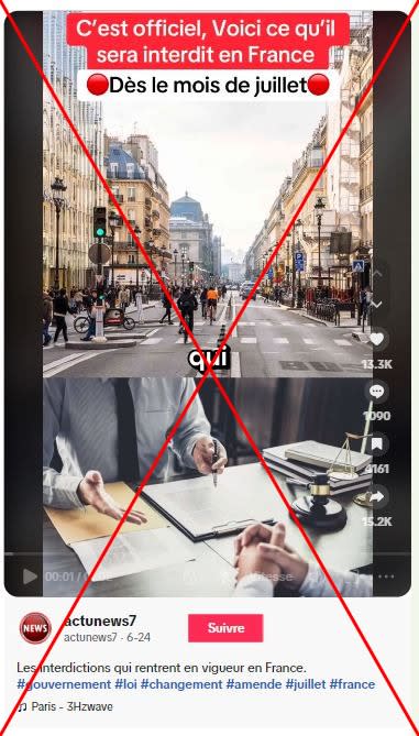 <span>Capture d'écran prise sur TikTok le 3 juillet 2024</span>
