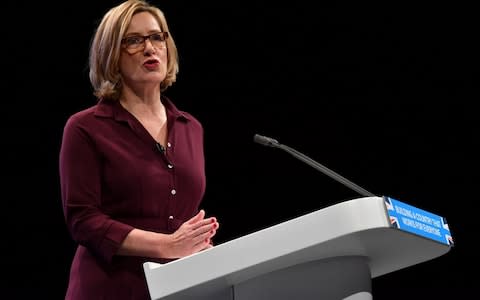 Britain's Home Secretary Amber Rudd  - Credit: AFP/BEN STANSALL