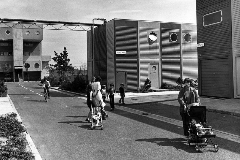 Housing units on the Southgate Estate, Runcorn. Circa 1977.