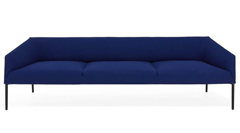 <p>This bold contemporary sofa is totally unique and, as of this weekend, priced spectacularly.</p> <p>$3,979 (originally $5,299) | <a rel="nofollow noopener" href="http://click.linksynergy.com/fs-bin/click?id=93xLBvPhAeE&subid=0&offerid=472601.1&type=10&tmpid=23216&RD_PARM1=http%3A%2F%2Fwww.abchome.com%2Fshop%2Farper-indigo-saari-sofa-1392839&u1=instyle" target="_blank" data-ylk="slk:ABC Carpet & Home;elm:context_link;itc:0;sec:content-canvas" class="link ">ABC Carpet & Home</a></p>