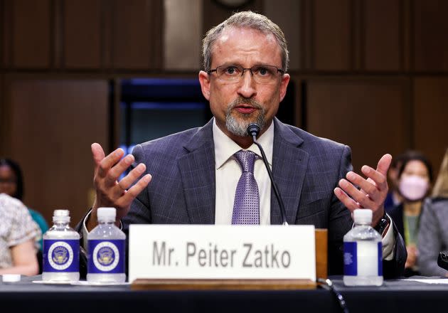 Peiter “Mudge” Zatko, former head of security at Twitter, testifies before the Senate Judiciary Committee on data security at Twitter, on Capitol Hill, Sept. 13. (Photo: Kevin Dietsch via Getty Images)