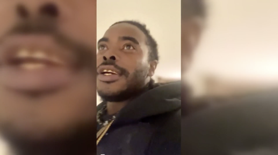 Protester Cortez Rice posted a video of himself outside what he believed to be Judge Regina Chu’s door (WCCO)