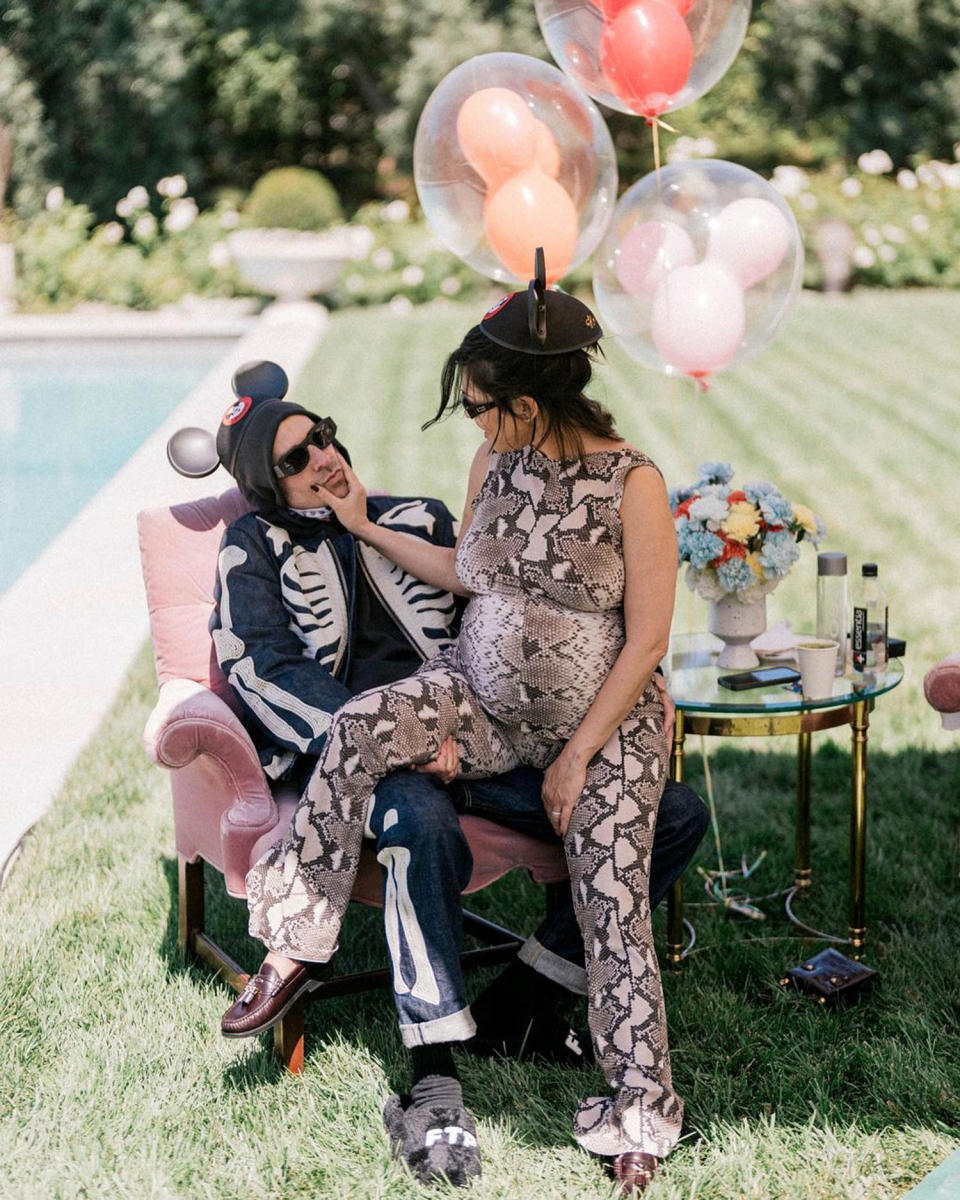 Weiss set up a two-person seating area so Kourtney and Barker could socially distance themselves from the party. (@poosh via Instagram)