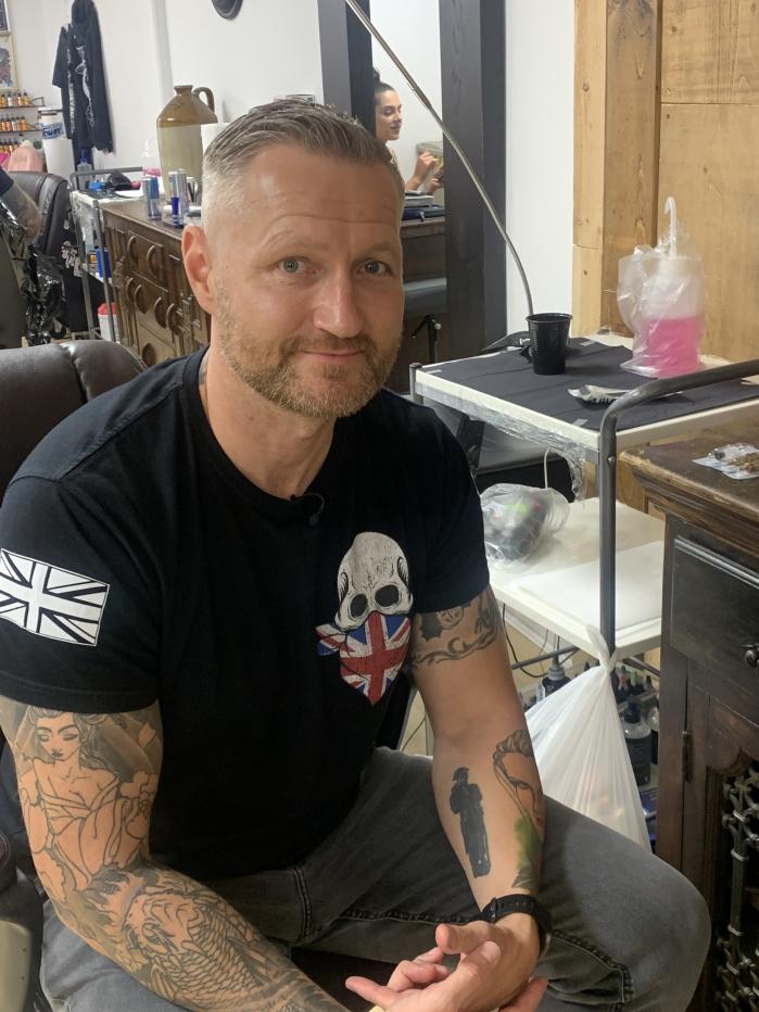 Tattoo artist Aaron Baillie (Help for Heroes/PA).