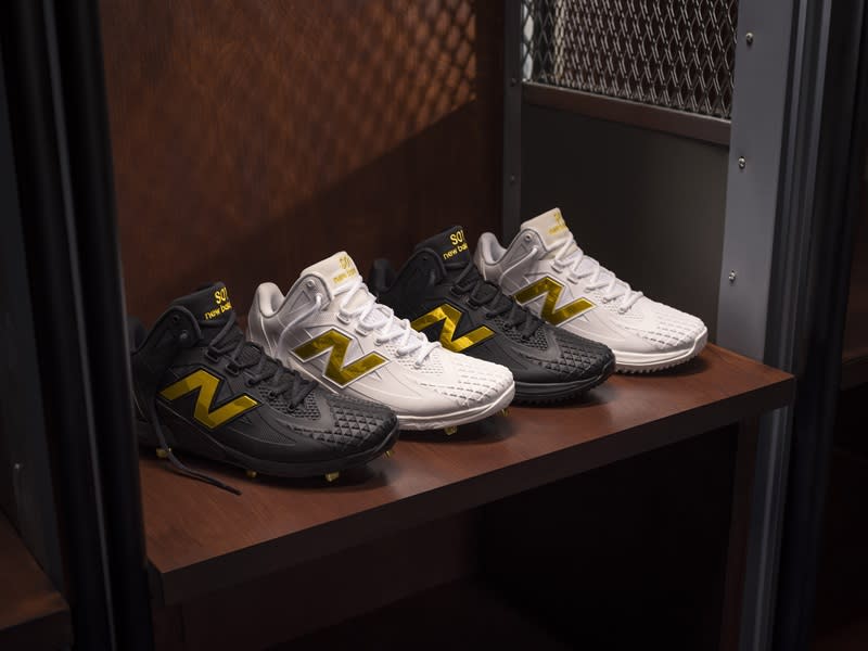 ▲「Shohei Ohtani Signature Collection」的黑白雙色「Ohtani 1」棒球鞋。（New Balance提供）