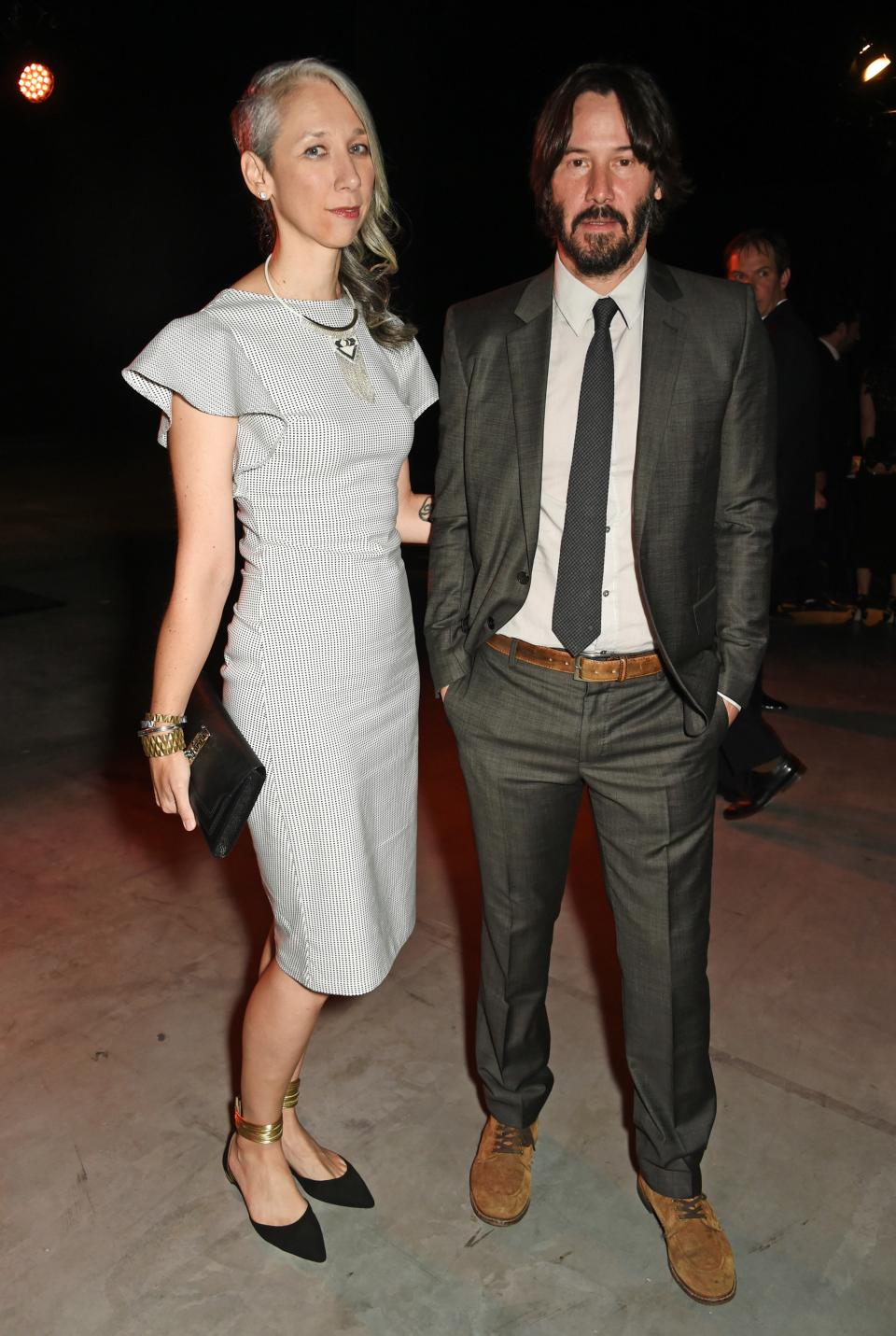 Alexandra Grant and Keanu Reeves attend the UNAIDS Gala during Art Basel in Switzerland on June 13, 2016.