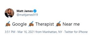 Bachelor Matt James Tweets About Searching Therapist After Rachael Kirkconnell Split