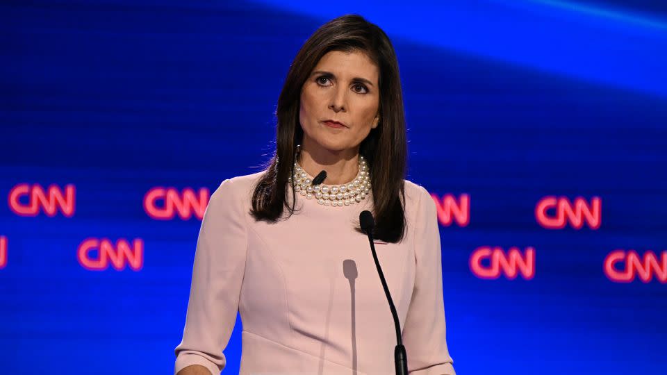 Former South Carolina Gov. Nikki Haley participate in a CNN Republican Presidential Debate at Drake University in Des Moines, Iowa, on Wednesday.  - Will Lanzoni/CNN