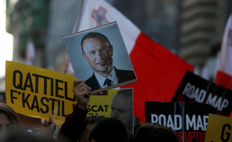 Demonstration to demand justice over the murder of journalist Daphne Caruana Galizia in Valetta