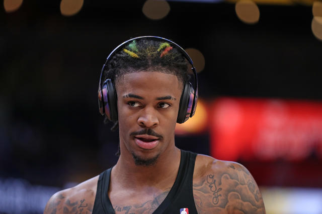 Ja Morant of the Memphis Grizzlies looks on before the game against