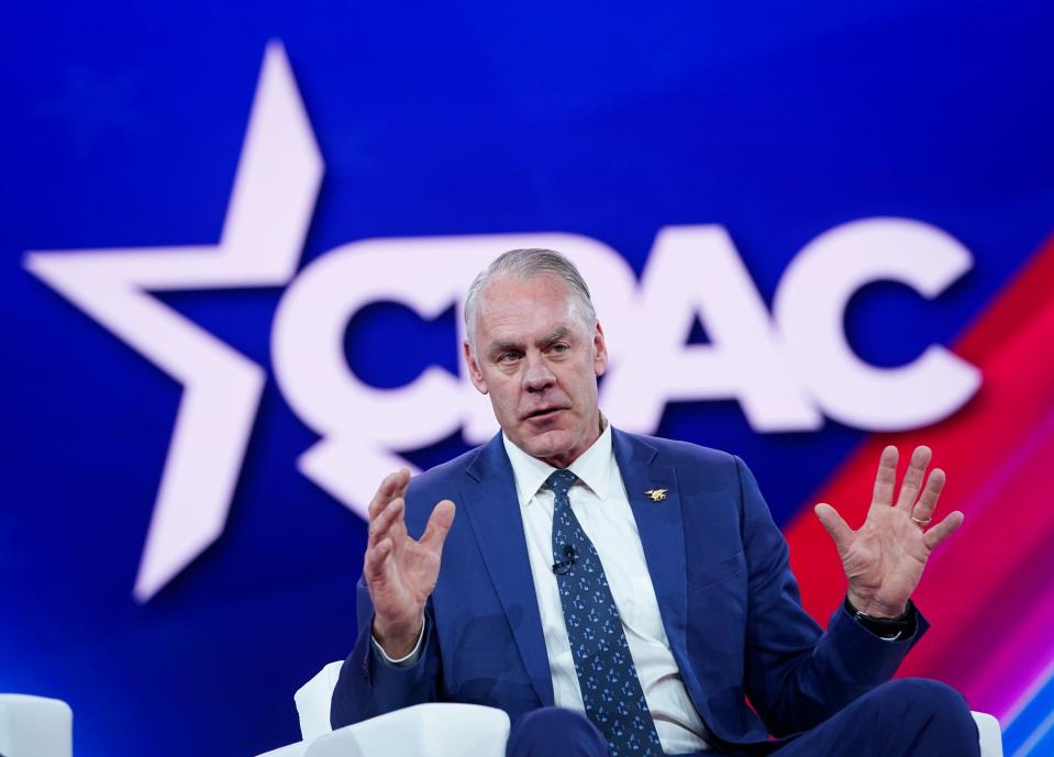 Congressman Ryan Zinke, R-Mont., during the Conservative Political Action Conference, CPAC 2023, at the Gaylord National Resort & Convention Center on March 2, 2023.