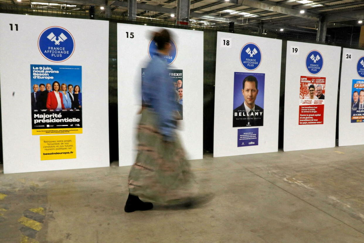 Des affiches électorales pour les élections européennes.  - Credit:Vernier Jean-Bernard / Vernier Jean-Bernard/JBV News/ABACA