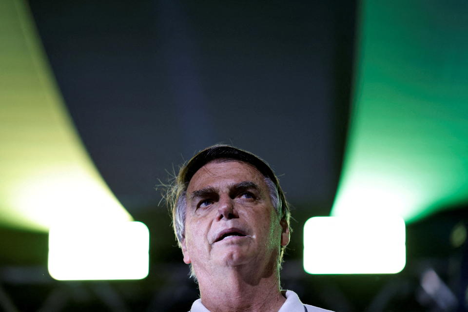 El ex presidente brasileño Jair Bolsonaro participa en una reunión estatal del Partido Liberal, en Goiania, Brasil, el 4 de abril de 2024. REUTERS/Ueslei Marcelino