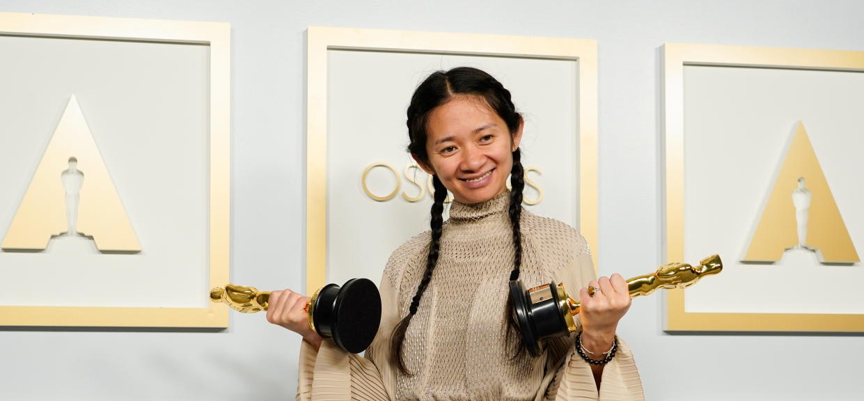 Director/Producer Chloe Zhao, winner of the award for best picture for 