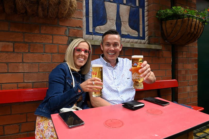 Eugene and Roisin Corr enjoying The Duke Of York in Belfast. -Credit:Justin Kernoghan/Belfast Live