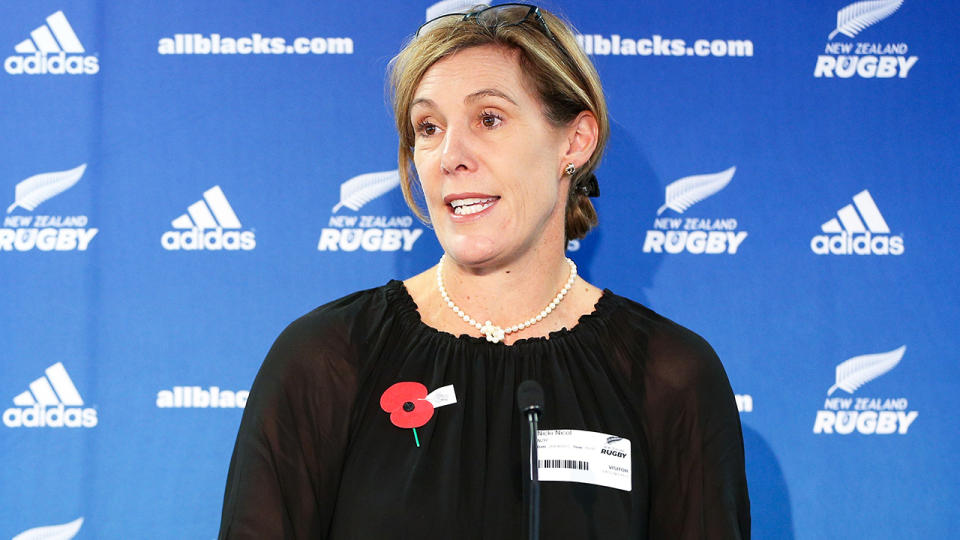 New Zealand Rugby's Nicki Nicol says they will take World Rugby's report into account when formulating their own policy for transgender athletes.  (Photo by All Blacks Collection/Getty Images)