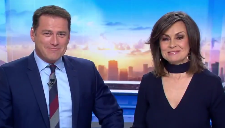 Lisa Wilkinson and Karl Stefanovic on the Today show desk