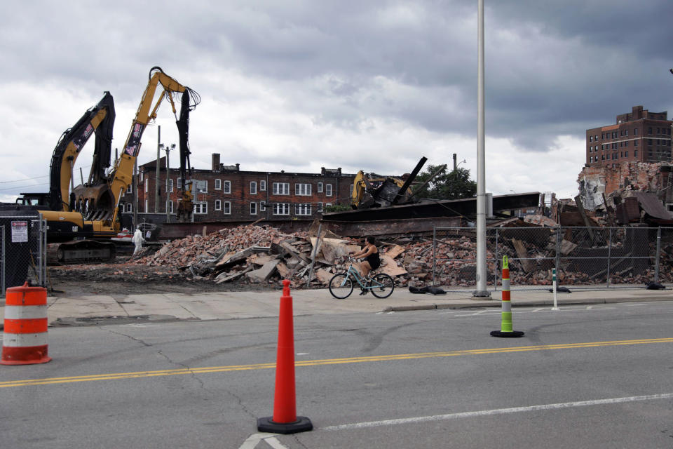 The building at 3143 Cass avenue after demolition, in Detroit (Kimberly P. Mitchell / USA TODAY NETWORK)
