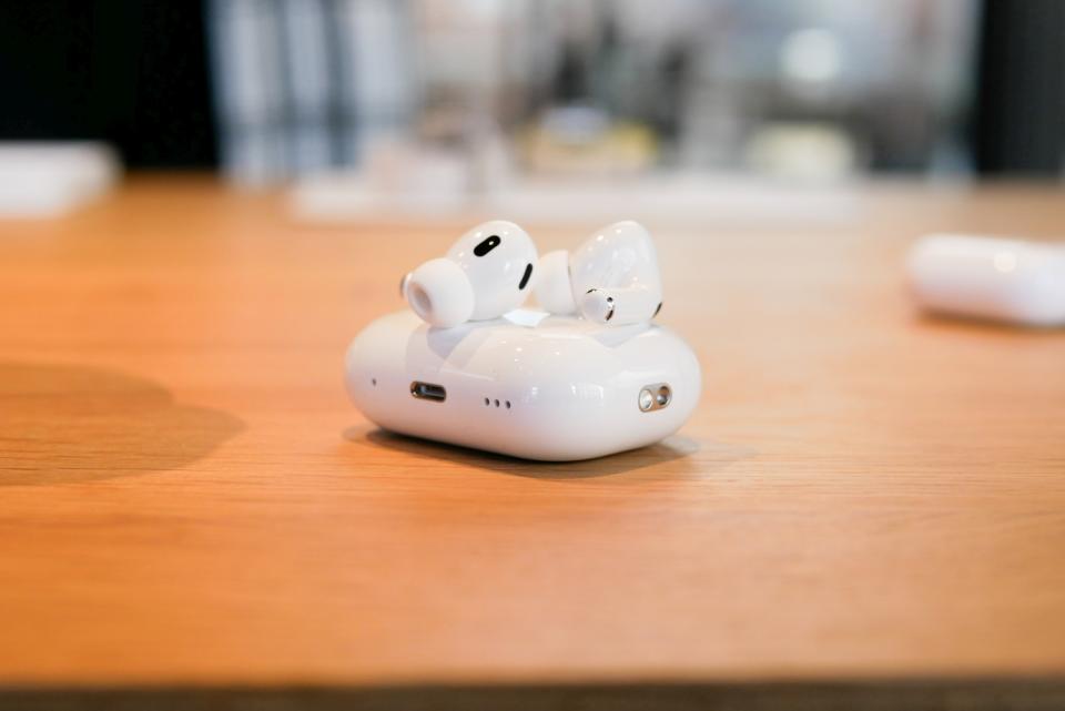 Apple AirPods Pro 2 on top of table