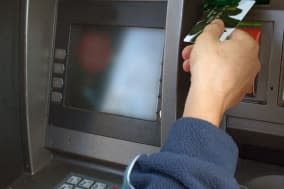 Cash dispenser or ATM, input credit card