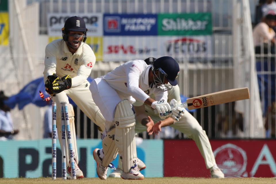 Ben Foakes stumps Axar Patel (Pankaj Nangia/Sportzpics for BCCI)