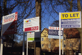 For sale and sold signs in Leeds