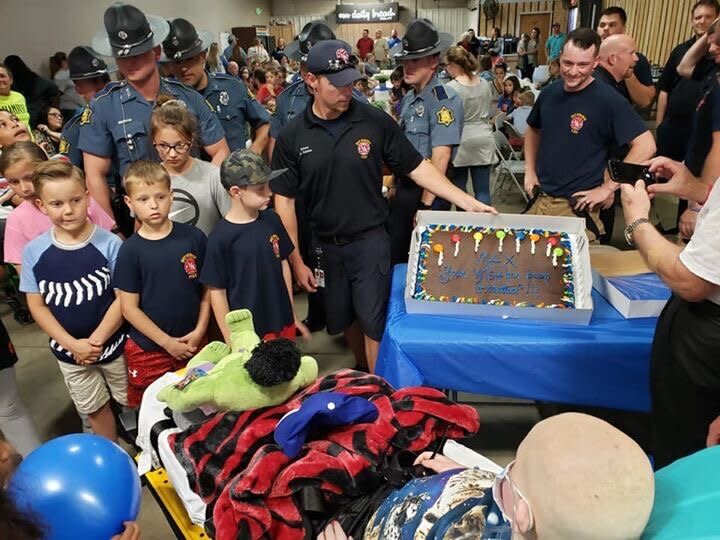 One Refuge church held a party for Max, as he attended a service for the first time. (Photo courtesy of Lori Harper)