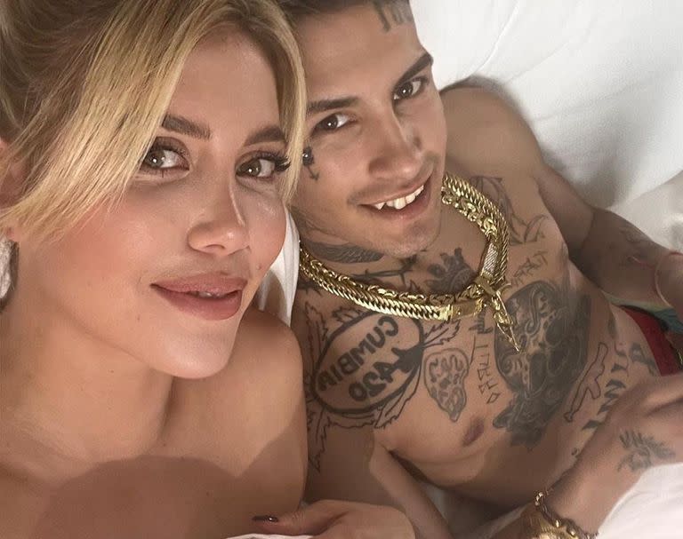 Wanda Nara y L-Gante compartieron una imagen juntos en Instagram para celebrar el lanzamiento de la nueva canción del cumbiero 420